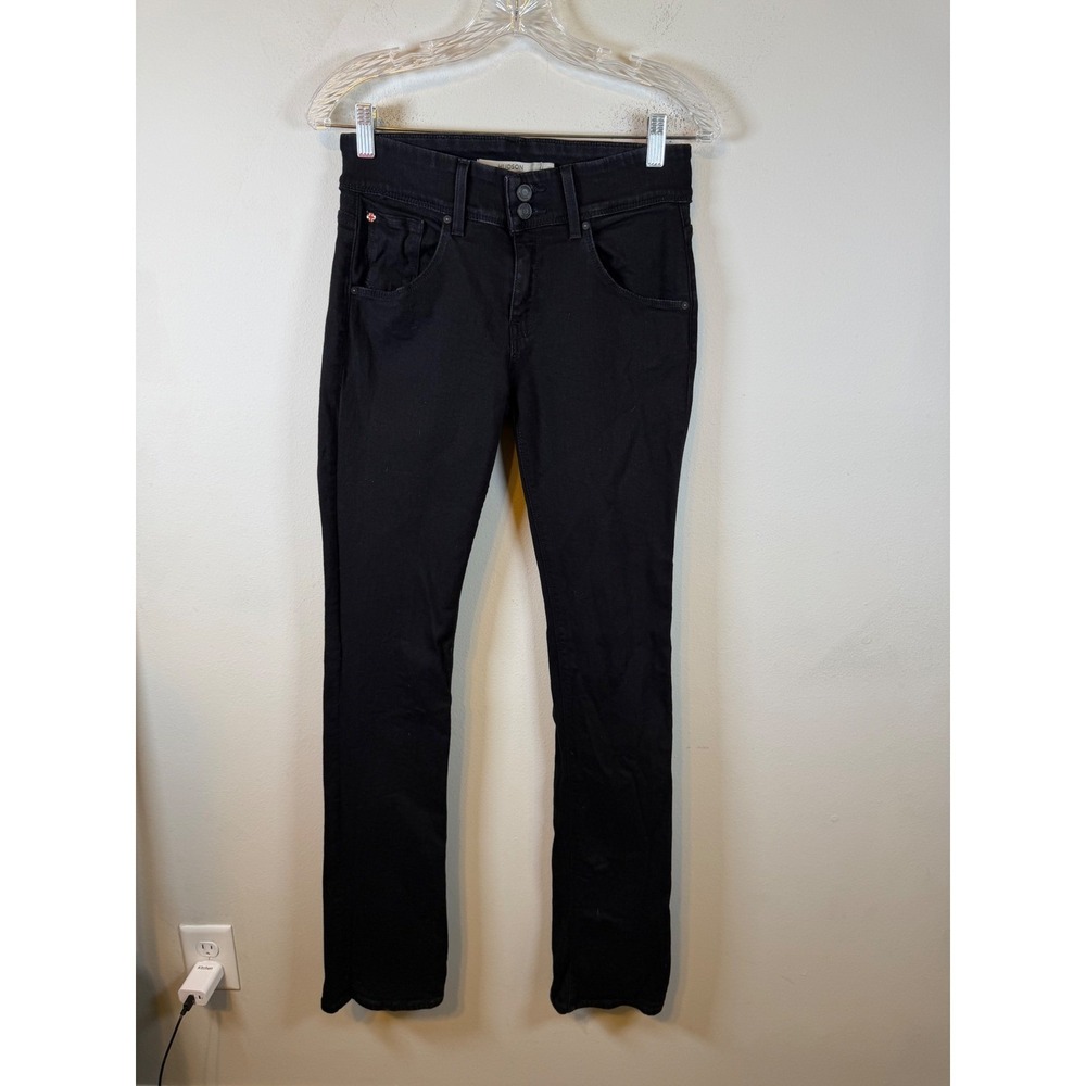 Hudson Womens Jeans Beth Black Slim Leg Flap Pocket Black 28